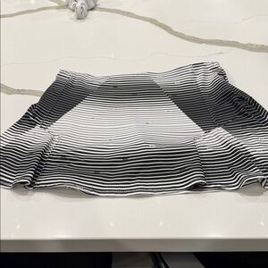 Lucky in Love Black and White Striped Skort